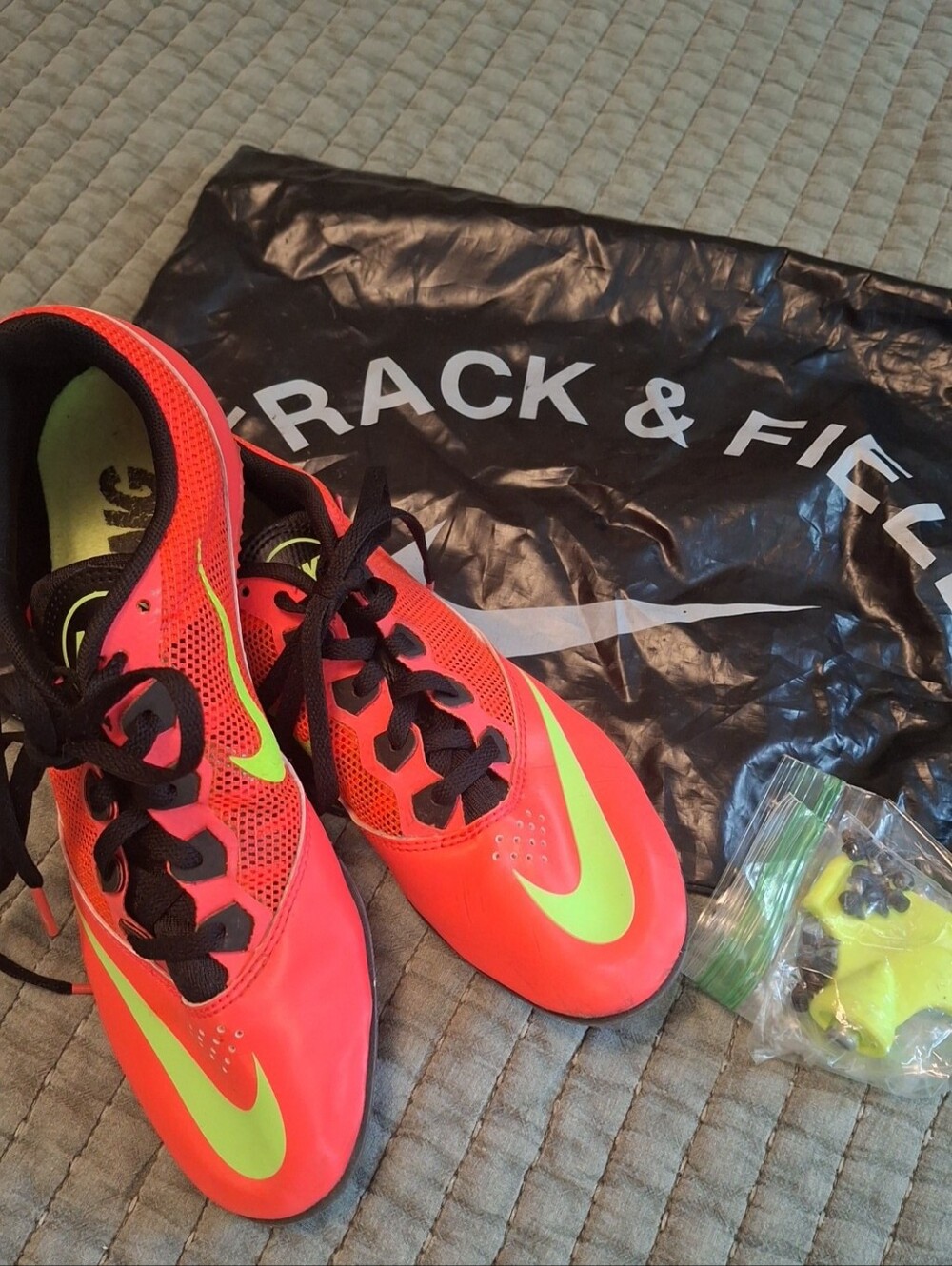 Nike Neon Pink with Volt Swoosh Track Spikes